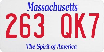 MA license plate 263QK7