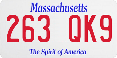 MA license plate 263QK9