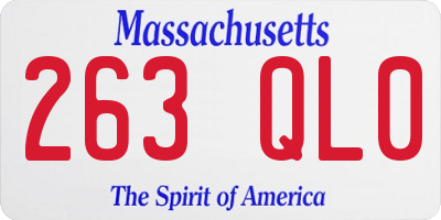 MA license plate 263QL0