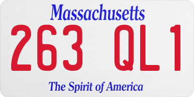 MA license plate 263QL1