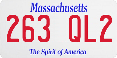 MA license plate 263QL2