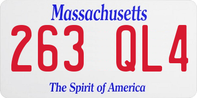 MA license plate 263QL4