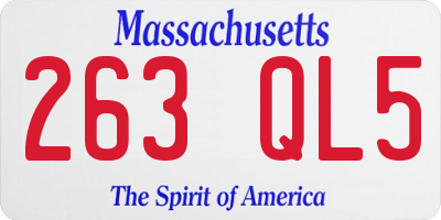 MA license plate 263QL5