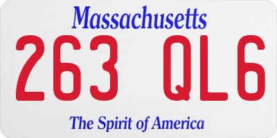 MA license plate 263QL6