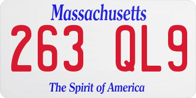 MA license plate 263QL9