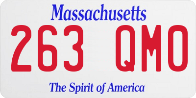 MA license plate 263QM0