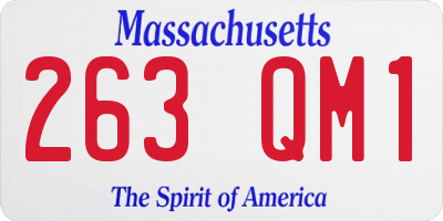 MA license plate 263QM1