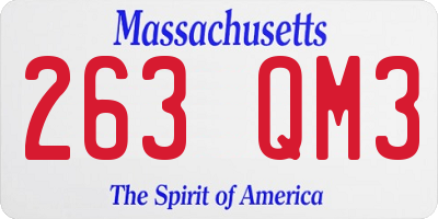 MA license plate 263QM3