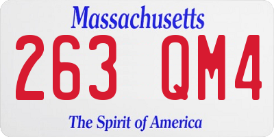 MA license plate 263QM4