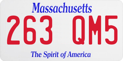 MA license plate 263QM5