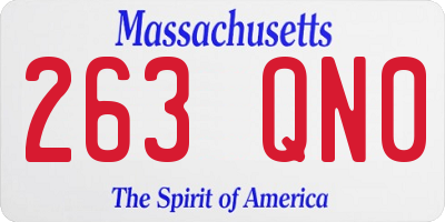 MA license plate 263QN0