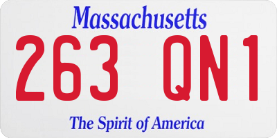 MA license plate 263QN1