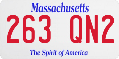 MA license plate 263QN2