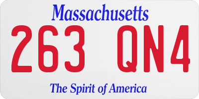 MA license plate 263QN4