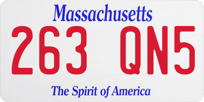 MA license plate 263QN5