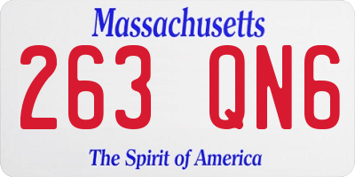 MA license plate 263QN6