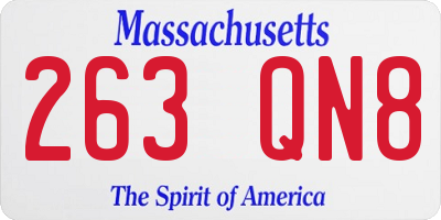 MA license plate 263QN8