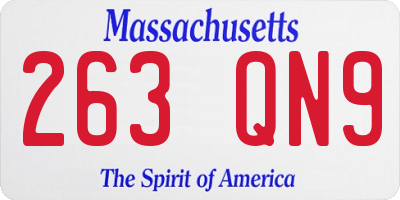 MA license plate 263QN9
