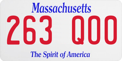 MA license plate 263QO0