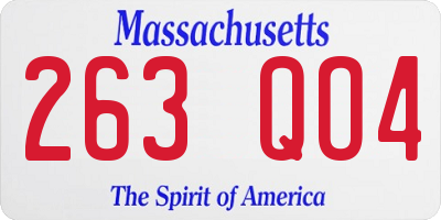 MA license plate 263QO4