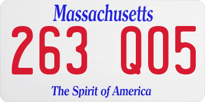 MA license plate 263QO5