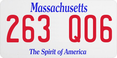 MA license plate 263QO6