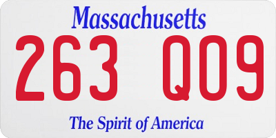 MA license plate 263QO9