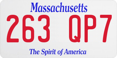 MA license plate 263QP7