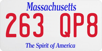 MA license plate 263QP8
