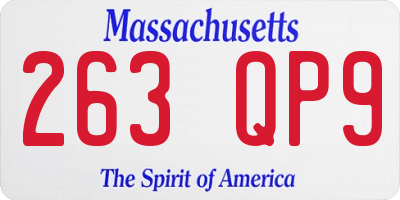 MA license plate 263QP9