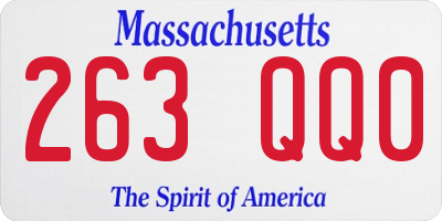 MA license plate 263QQ0