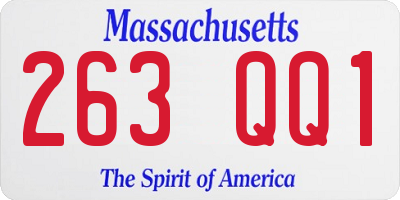 MA license plate 263QQ1