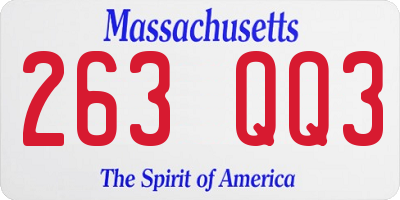MA license plate 263QQ3