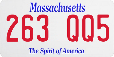 MA license plate 263QQ5