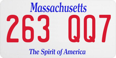 MA license plate 263QQ7
