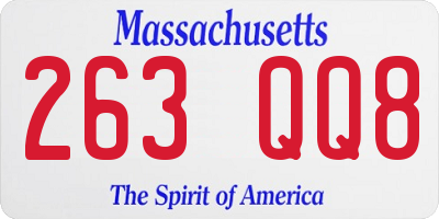 MA license plate 263QQ8