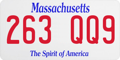 MA license plate 263QQ9