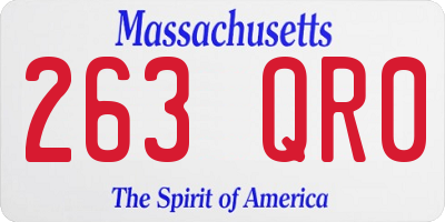MA license plate 263QR0