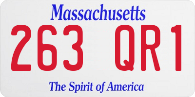 MA license plate 263QR1