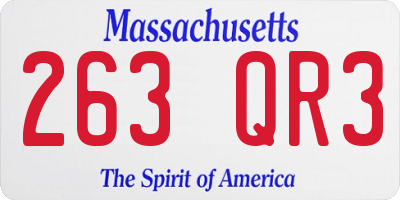 MA license plate 263QR3