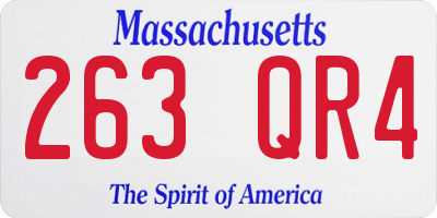 MA license plate 263QR4