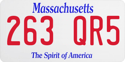 MA license plate 263QR5