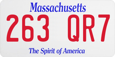 MA license plate 263QR7