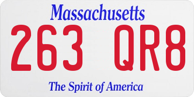 MA license plate 263QR8