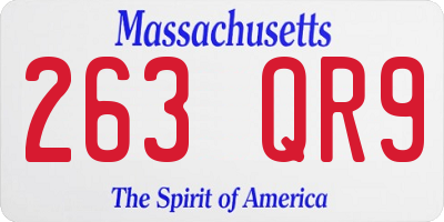 MA license plate 263QR9