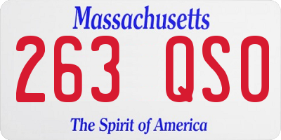 MA license plate 263QS0