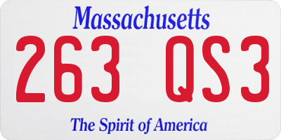 MA license plate 263QS3