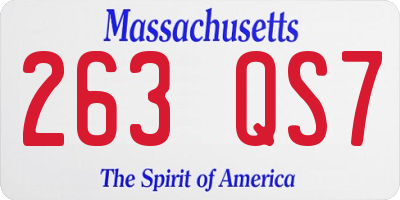 MA license plate 263QS7