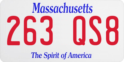 MA license plate 263QS8