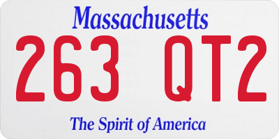 MA license plate 263QT2